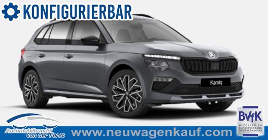Skoda Kamiq - "Sondermodell Dynamic" (1) LIEFERUNG KOSTENLOS! 1.5 TSI 150PS, 5 JAHRE GARANTIE, 17" Alu, Elektr. Heckklappe, Kessy, Alarm, SunSet, Toter-Winkel, Virtual Cockpit 10", Parksensoren vorn/hinten, Rückfahrkamera, Sitzheizung, Tempomat, Climatronic, Radio 8" + Wireless SmartLink, M-Lederlenkrad beheizt