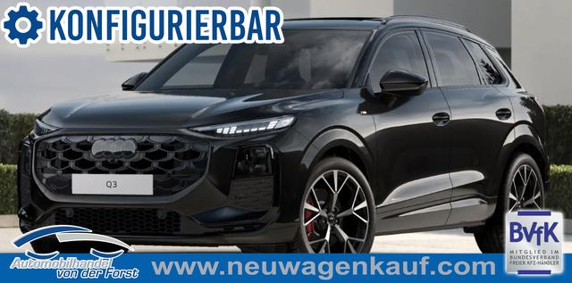 Audi Q3 - "Basis" INKL. LIEFERUNG KOSTENLOS & PREISGARANTIE* 2.0 TFSI quattro (Allrad) 204PS S-Tronic (Automatik), 17" Alufelgen, Elektr. Heckklappe, MMI Navigation plus, Sitzheizung, 3-Zonen-Klimaautomatik, Parksensoren vorn/hinten, M-Lederlenkrad, Tempomat, Dachreling, Virtual Cockpit