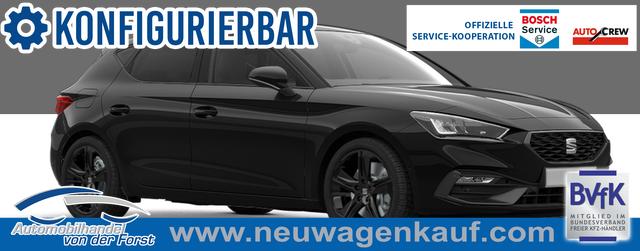 Seat Leon - "FR Black Edition" LIEFERUNG KOSTENLOS! 1.5 eTSI 150PS DSG, 5J GARANTIE, 18" Alu schwarz, Winterpaket, Alarm, 3-Zonen-Climatronic, Abgedunkelte Scheiben, Park Assistent, R&uuml;ckfahrkamera, Parksensoren vorn/hinten, Sportsitze, NAVIGATION 12,9", Adaptiver Tempomat, TOTER-WINKEL, MATRIX-LED-SCHEINW