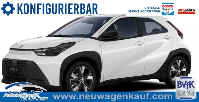Toyota Aygo X - "Play / EU-Active" LIEFERUNG KOSTENLOS! 1.5 Hybrid 115PS CVT/AUTOMATIK, 3 Jahre Garantie, 17" Alufelgen, Sitzheizung, R&uuml;ckfahrkamera, Klimaautomatik, Audiosystem 9" + Smartphone-Integration, Lederlenkrad, ACC, ZV mit Fernbedienung