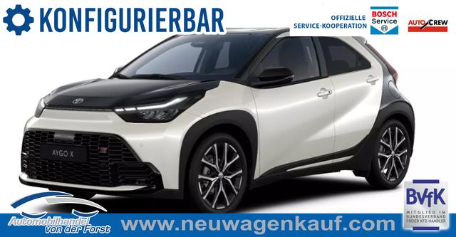 Toyota Aygo X - "GR Sport" LIEFERUNG KOSTENLOS! 1.5 Hybrid 115PS CVT/AUTOMATIK, 3J Garantie, 18" Alufelgen, Smart Entry, Dach schwarz, Privacy-Glas, Sitzheizung, Parksensoren v/h, R&uuml;ckfahrkamera, 2-Zonen-Klimaautomatik, Audiosystem 10,5" + Cloud-NAVI, Lederlenkrad, ACC, LED-Scheinwerfer, JBL-SOUND