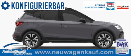 Seat Arona - "FR Edition" LIEFERUNG KOSTENLOS! 1.0 TSI 115PS, 5J Garantie, Sitzheizung, Climatronic, ACC, M-Lederlenkrad, 16" Alufelgen, KESSY, Privacy, R&uuml;ckfahrkamera, Parksensoren v/h, Radio 8,25"/Bluetooth + FULL-LINK, LED-Scheinwerfer/LED-R&uuml;ckleuchten, Nebelscheinwerfer, 4x elektr. FH, Dachrelin
