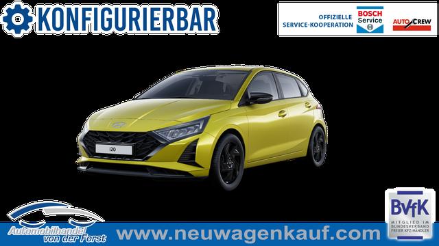 Hyundai i20 - "Black Line" LIEFERUNG KOSTENLOS! 1.0 T-GDI 90PS, 16" ALU SCHWARZ, SPIEGEL SCHWARZ, FULL-LED-SCHEINWERFER, NAVI 10,25", Winter-Pack: Sitzheizung + Lenkradheizung, Klimaautomatik, Privacy-Glas, Parksensoren hinten, R&uuml;ckfahrkamera, Tempomat, Lederlenkrad, Reserverad, Alarm, Armlehne