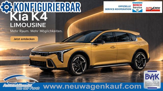 Kia K4 - "Silver" LIEFERUNG KOSTENLOS! 1.0 T-GDI 115PS, 7 Jahre Garantie, 16" Alufelgen, Klimaanlage, Navigation 12,3", Parksensoren vorne/hinten, R&uuml;ckfahrkamera, Alarm