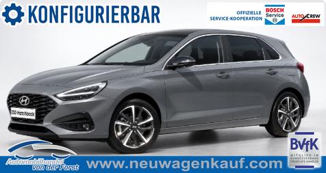 Hyundai i30 - "Comfort" LIEFERUNG KOSTENLOS! 1.0 T-GDI 115PS, Navigation 10,25", Parksensoren vorne und hinten, R&uuml;ckfahrkamera, Tempomat, Klimaanlage, Lederlenkrad, Alarm