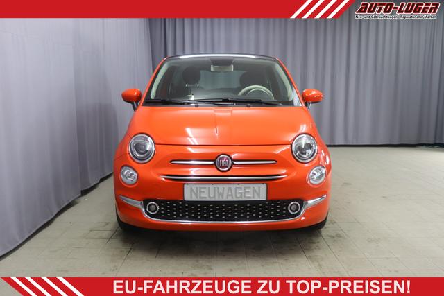 Fiat 500 - DOLCEVITA 1,0 Hybrid, Tech-Paket - Radio mit 7"-Bildschirm Navigationssystem, Multifunktionslenkrad, Lichtsensor- und Regensensor, Klimaautomatik, 15"-Leichtmetallfelgen, Getönte Seitenscheiben hinten, Parksensoren hinten uvm.