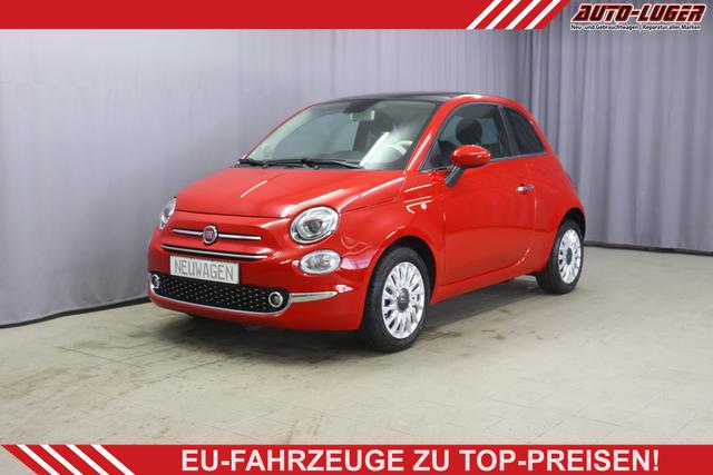 Fiat 500 - DOLCEVITA 1,0 Hybrid, Tech-Paket - Radio mit 7"-Bildschirm Navigationssystem, Multifunktionslenkrad, Lichtsensor- und Regensensor, Klimaautomatik, 15"-Leichtmetallfelgen, Getönte Seitenscheiben hinten, Parksensoren hinten uvm.
