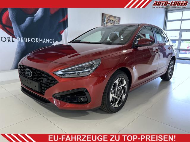 Hyundai i30 - GO 1.0 T-GDI 73 kW (100 PS) 2-Zonen-Klimaautomatik, Einparkhilfe vorne und hinten, Rückfahrkamera, LED-Scheinwerfer, Sitzheizung, Lenkradheizung, Navigationssystem, Radio mit DAB, Apple CarPlay, Android Auto, 16 Zoll Leichtmetallfelgen, uvm.
