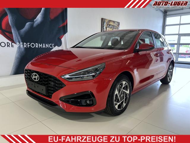 Hyundai i30 - GO 1.0 T-GDI 73 kW (100 PS) Toter-Winkel-Assistent, 2-Zonen-Klimaautomatik, PDC vorne und hinten, Rückfahrkamera, LED-Scheinwerfer, Sitzheizung, Lenkradheizung, Navigationssystem, Radio mit DAB, Apple CarPlay, Android Auto, 16 Zoll Leichtmetallfelgen