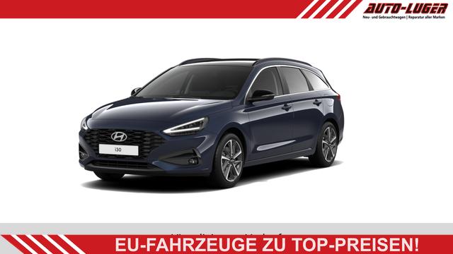 Hyundai i30 - GO 1.0 T-GDi 73 kW (100 PS) 2-Zonen-Klimaautomatik, Sitzheizung, Lenkradheizung, Navigationssystem, DAB, Apple CarPlay, Android Auto, Bluetooth, Freisprecheinrichtung, USB-Anschluss, Digitales Cockpit, LED-Abblendlicht, Dachreling, 16 Zoll Leichtmetallfe