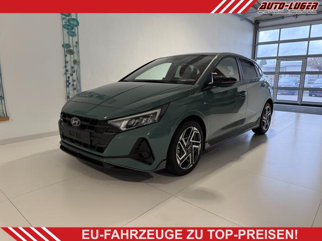 Hyundai i20 - N Line 1.0 T-GDI DCT 73 kW (100 PS) Induktionsladestation, Toter-Winkel-Assis. Lenkradheizung, Sitzheizung, Klimaautomatik, Android Auto, Apple CarPlay, Navigationssystem, Virtual Cockpit, Einparkhilfe v + h, R&uuml;ckfahrkamera, 17 Zoll Leichtmetallfelgen, uvm.