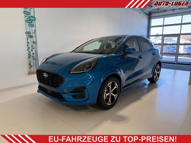 Ford Puma - ST-Line 1,0 l EcoBoost Hybrid 92 kW (125 PS) Winter-Paket, Komfort-Paket, Lenkradheizung, Sitzheizung, Klimaautomatik, Radio, DAB, Android Auto, Apple CarPlay, Bluetooth, Navigationssystem, Elektrische Heckklappe, 17 Zoll Leichtmetallfelgen, uvm.
