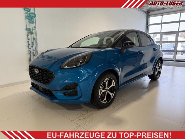 Ford Puma - ST-Line 1,0 l EcoBoost Hybrid 92 kW (125 PS) Winter-Paket, Komfort-Paket, Lenkradheizung, Sitzheizung, Klimaautomatik, Radio, DAB, Android Auto, Apple CarPlay, Bluetooth, Navigationssystem, Elektrische Heckklappe, 17 Zoll Leichtmetallfelgen, uvm.
