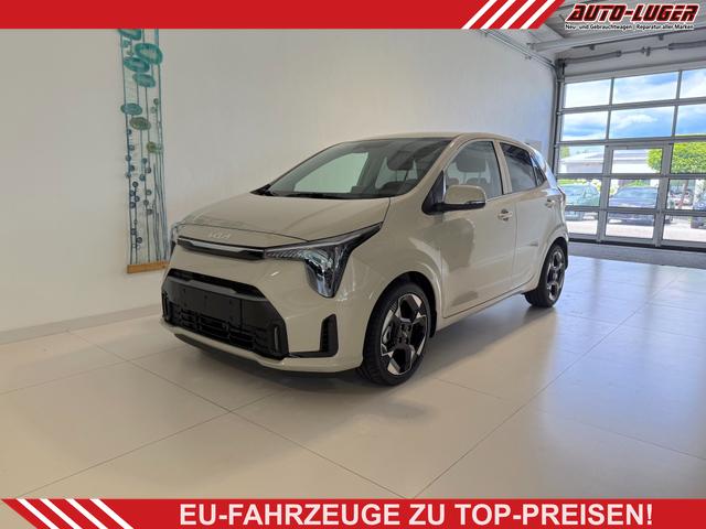Kia Picanto - Gold 1,0 GDI M5 50 kW (68 PS) Klimaautomatik, Sitzheizung, Lenkradheizung, Navigationssystem, Radio, DAB, Android Auto, Apple CarPlay, Lichtsensor, Einparkhilfe hinten, R&uuml;ckfahrkamera, Kabelloses Laden von Smartphones, Keyless Go, 16 Zoll LM, uvm.