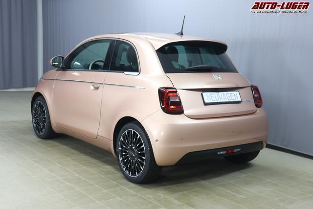 Neuer 500 3+1 "la Prima"237 - Rose Gold 845 - Sitze aus Kunstleder mit Fiat Monogramm "070 Get&ouml;nte Heck- und Seitenscheiben hinten 3UP Schl&uuml;ssel in Steinoptik 3UQ, 59E Panorama-Glasdach 5CF Rose Gold 6R7 Winter Paket:, Beheizbare Vordersitze (452)- Auflagefl&auml;che der Frontscheibenwischer beheizbar (253) 9YZ Stauassistent", Beispielbilder, ggf. teilweise mit Sonderausstattung