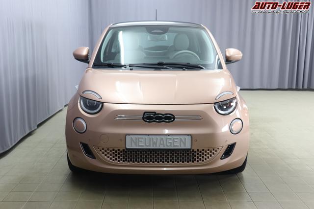 Neuer 500 3+1 "la Prima"237 - Rose Gold 845 - Sitze aus Kunstleder mit Fiat Monogramm "070 Get&ouml;nte Heck- und Seitenscheiben hinten 3UP Schl&uuml;ssel in Steinoptik 3UQ, 59E Panorama-Glasdach 5CF Rose Gold 6R7 Winter Paket:, Beheizbare Vordersitze (452)- Auflagefl&auml;che der Frontscheibenwischer beheizbar (253) 9YZ Stauassistent", Beispielbilder, ggf. teilweise mit Sonderausstattung