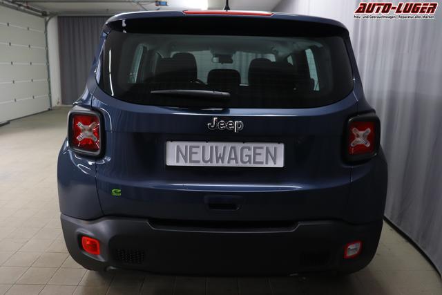 Jeep Renegade 1.5 T4 DCT7 e-Hybrid Longitude 1469 96 kW435 Blue Shade 015 Stoff Schwarz "61P Blue Shade Metallic Business-Paket Longitude: Uconnect Smartouch 8.4 mit 8,4""-Touchscreen, Navigationssystem, Bluetooth, AUX-IN-und USB sowie DAB, Apple CarPlay&Android Auto und LIVE Services, Fahrersitz mit elektr. Lordosenstütze 2-fach verstellbar"