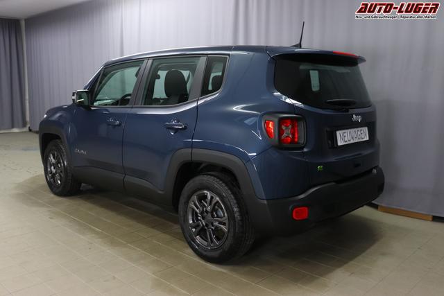 Jeep Renegade 1.5 T4 DCT7 e-Hybrid Longitude 1469 96 kW435 Blue Shade 015 Stoff Schwarz "61P Blue Shade Metallic Business-Paket Longitude: Uconnect Smartouch 8.4 mit 8,4""-Touchscreen, Navigationssystem, Bluetooth, AUX-IN-und USB sowie DAB, Apple CarPlay&Android Auto und LIVE Services, Fahrersitz mit elektr. Lordosenstütze 2-fach verstellbar"