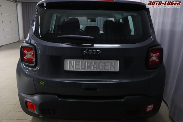 Jeep Renegade 1.5 T4 DCT7 e-Hybrid Longitude 1469 96 kW679 Graphite Grau 015 Stoff Schwarz "5DT Graphite Grau Business-Paket Longitude: Uconnect Smartouch 8.4 mit 8,4""-Touchscreen, Navigationssystem, Bluetooth, AUX-IN-und USB sowie DAB, Apple CarPlay&Android Auto und LIVE Services, Fahrersitz mit elektr. Lordosenstütze 2-fach verstellbar"