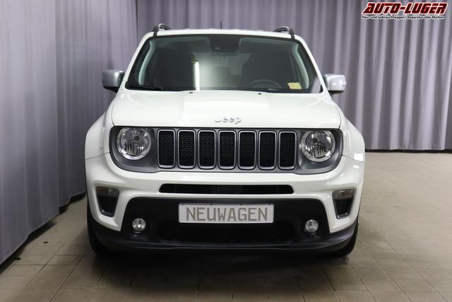 Jeep Renegade 1.5 T4 DCT7 e-Hybrid Limited 1469 96 kW296 Alpine White 020 Stoff Schwarz "Navigationssystem 7KS Winter-Paket UGM Uconnect Smartouch 8.4 mit 8,4""-Touchscreen, Navigationssystem, Bluetooth, AUX-IN-und USB sowie DAB, Apple CarPlay&Android Auto und LIVE Services 070 Seitenscheiben hinten und Heckscheibe verdunkelt Alpine White"