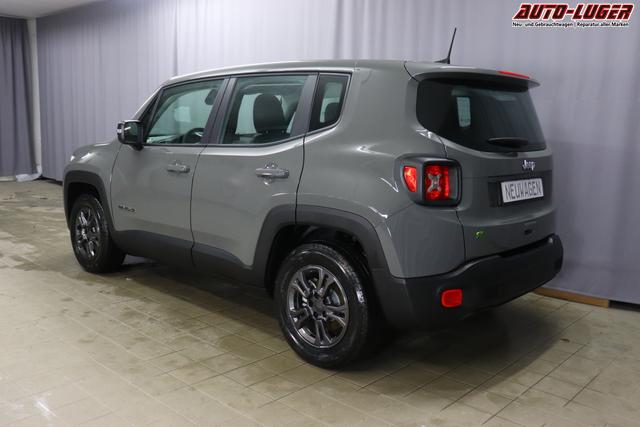 Jeep Renegade 1.5 T4 DCT7 e-Hybrid Longitude 503 Sting Grey 015 Stoff Schwarz "8CZ Sting Grey Business-Paket Longitude: Uconnect Smartouch 8.4 mit 8,4""-Touchscreen, Navigationssystem, Bluetooth, AUX-IN-und USB sowie DAB, Apple CarPlay&Android Auto und LIVE Services, Fahrersitz mit elektr. Lordosenstütze 2-fach verstellbar" 1469 96 kW