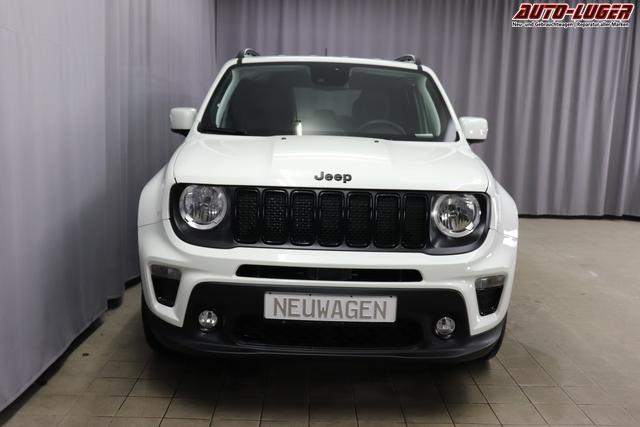 Jeep Renegade 1.5 T4 DCT7 e-Hybrid Limited 1469 96 kW296 Alpine White Leder Schwarz "Navigationssystem 01K Design-Paket Black Pack 2XL Leder-Paket 2T2 Funktions-Paket 7KS Winter-Paket UGM Uconnect Smartouch 8.4 mit 8,4""-Touchscreen, Navigationssystem, Bluetooth, AUX-IN-und USB sowie DAB, Apple CarPlay&Android Auto und LIVE Services 070 Seitenscheiben hinten und Heckscheibe verdunkelt 108 18""-Leichtmetallfelgen, schwarz glänzend 5CA Alpine White"