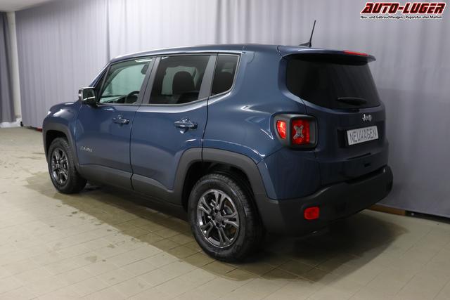 Jeep Renegade 1.6 Multijet 16V Longitude Diesel 1598 96 kW435 Blue Shade 015 Stoff schwarz "8F6 Reifen-Reparatur-Set (Kit Fix&Go) Business-Paket Longitude 070 Stark abgedunkelte Heckscheibe und Seitenscheiben hinten Blue Shade", Beispielbilder, ggf. teilweise mit Sonderausstattung