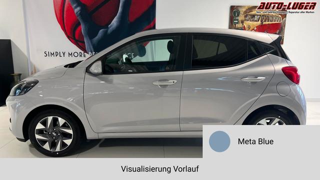 i10 GO Plus Meta Blue Vorlauf, Beispielbilder, ggf. teilweise mit Sonderausstattung