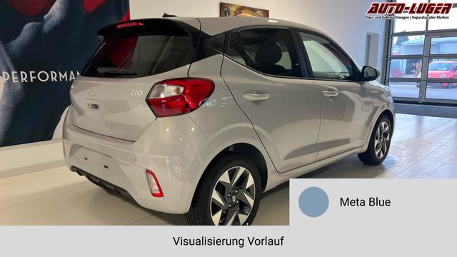 i10 GO Plus Meta Blue Vorlauf, Beispielbilder, ggf. teilweise mit Sonderausstattung