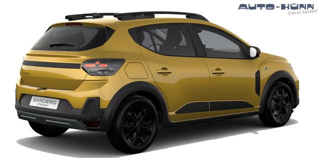 Dacia Sandero Stepway Extreme 1.0 TCe 110, NEUES MODELL, 3J Garantie, 16" ALU, Klimaautomatik, Lederlenkrad, Parksensoren vorn/hinten, R&uuml;ckfahrkamera, Toter-Winkel, Hands-Free, Tempomat, Multimedia System 10" + Smartphone-Spiegelung, Regen-/Licht-Sensor, 4x FH elektr, NSW, Armlehne 