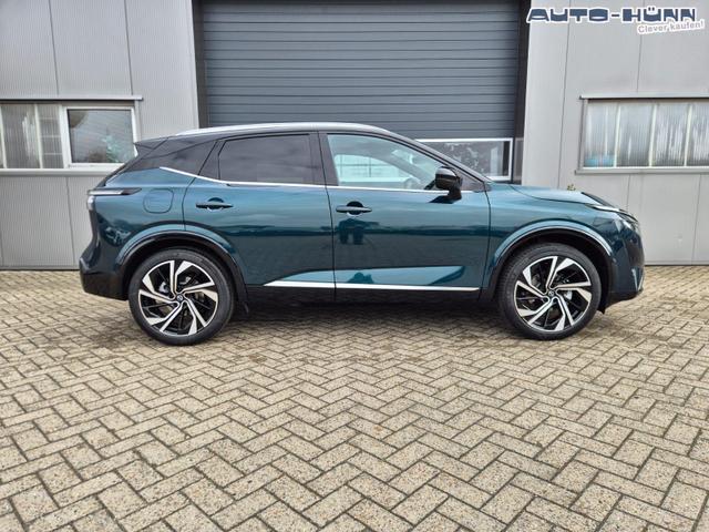 Nissan Qashqai 1.3 DIG-T MHEV 158 PS X-Tronic Tekna Premium Paket 20"LM Teil-Leder PanoGlasdach Klimaautomatik Sitzheizung Lenkradheizung Navi Head-Up Display elektr. Heckklappe ACC PDC v+h 360&deg;Kamera DAB Bluetooth Touchscreen Apple CarPlay Android Auto 