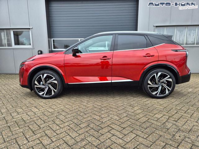 Nissan Qashqai 1.3 DIG-T MHEV 158 PS X-Tronic Tekna Premium Paket 20"LM Teil-Leder PanoGlasdach Klimaautomatik Sitzheizung Lenkradheizung Navi Head-Up Display elektr. Heckklappe ACC PDC v+h 360&deg;Kamera DAB Bluetooth Touchscreen Apple CarPlay Android Auto 