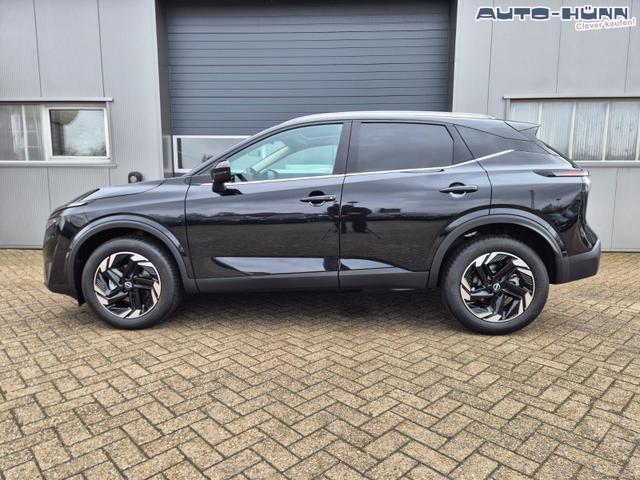 Nissan Qashqai 1.3 DIG-T MHEV 158 PS X-Tronic N-Connecta Teil-Leder PanoGlasdach Klimaautomatik Sitzheizung Lenkradheizung Navi ACC PDC v+h 360&deg;Kamera DAB Bluetooth Touchscreen Apple CarPlay Android Auto 18"LM 
