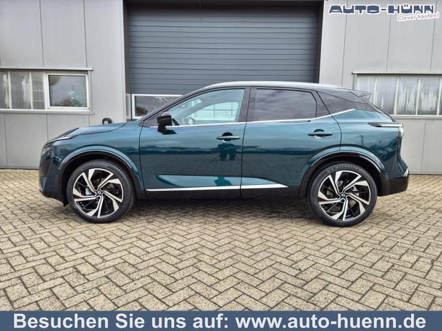 Nissan Qashqai - 1.3 DIG-T MHEV 158 PS X-Tronic Tekna Premium Paket 20"LM Teil-Leder PanoGlasdach Klimaautomatik Sitzheizung Lenkradheizung Navi Head-Up Display elektr. Heckklappe ACC PDC v+h 360&deg;Kamera DAB Bluetooth Touchscreen Apple CarPlay Android Auto