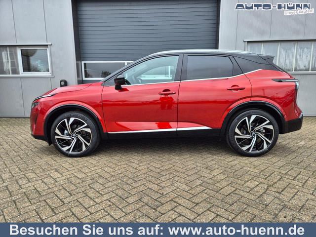 Nissan Qashqai - 1.3 DIG-T MHEV 158 PS X-Tronic Tekna Premium Paket 20"LM Teil-Leder PanoGlasdach Klimaautomatik Sitzheizung Lenkradheizung Navi Head-Up Display elektr. Heckklappe ACC PDC v+h 360&deg;Kamera DAB Bluetooth Touchscreen Apple CarPlay Android Auto