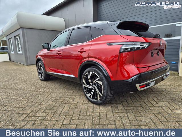 Nissan Qashqai - 1.3 DIG-T MHEV 158 PS X-Tronic Tekna Premium Paket 20"LM Teil-Leder PanoGlasdach Klimaautomatik Sitzheizung Lenkradheizung Navi Head-Up Display elektr. Heckklappe ACC PDC v+h 360&deg;Kamera DAB Bluetooth Touchscreen Apple CarPlay Android Auto