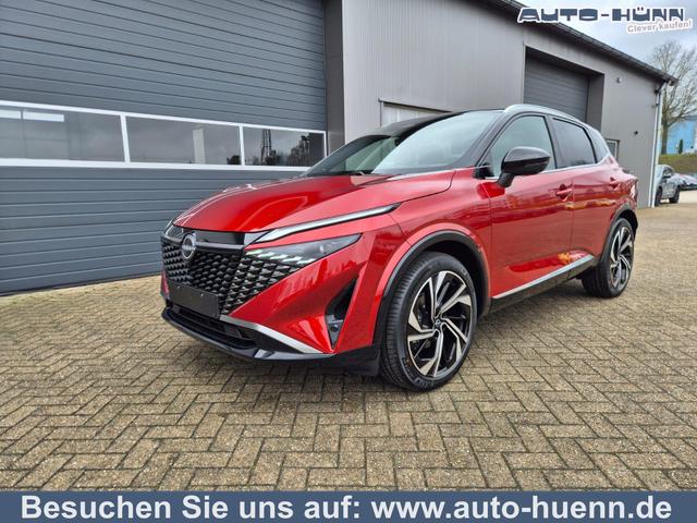Nissan Qashqai - 1.3 DIG-T MHEV 158 PS X-Tronic Tekna Premium Paket 20"LM Teil-Leder PanoGlasdach Klimaautomatik Sitzheizung Lenkradheizung Navi Head-Up Display elektr. Heckklappe ACC PDC v+h 360&deg;Kamera DAB Bluetooth Touchscreen Apple CarPlay Android Auto