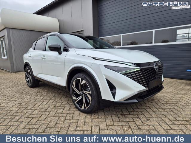 Nissan Qashqai - 1.3 DIG-T MHEV 158 PS X-Tronic Tekna Premium Paket 20"LM Teil-Leder PanoGlasdach Klimaautomatik Sitzheizung Lenkradheizung Navi Head-Up Display elektr. Heckklappe ACC PDC v+h 360&deg;Kamera DAB Bluetooth Touchscreen Apple CarPlay Android Auto