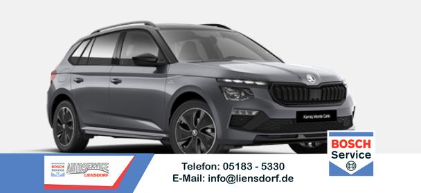 Skoda Kamiq - Monte Carlo *SONDERPREIS (i.V. mit Behindertenrabatt) 1.0 TSI 115PS DSG/AUTOMATIK, GRAU-METALLIC/DACH SCHWARZ, Panoramadach, 17"Alu, Matrix-LED, Parksensoren v/h, Kamera, Tempomat, Virtual Cockpit, Kessy, Winter-Paket, Climatronic, Radio 8", SmartLink, NSW, Dachrelin