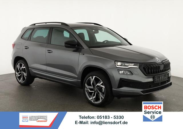 Skoda Karoq - Sportline 4x4 2.0 TSI DSG Sportline, Pano, AHK, Navi, Teilleder, Side, 5 J.-Garantie