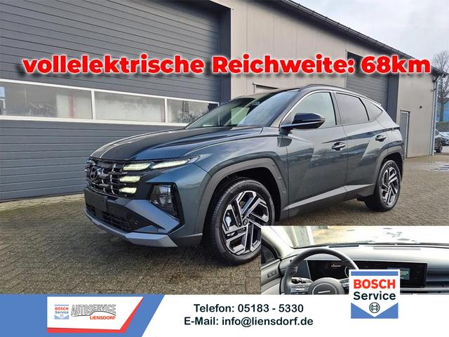 Hyundai TUCSON - 1.6 T-GDI 252PS Automatik PHEV Prime FACELIFT MY2025 Voll-Leder elektr. Heckklappe Sitzheizung v+h Lenkradheizung ACC Klimaautomatik HUD Navi Krell-Sound 12,3"-Touchscreen DAB+ wireless Apple CarPlay + Android Auto PDC 4xKamera 2xKeyless 19-LM