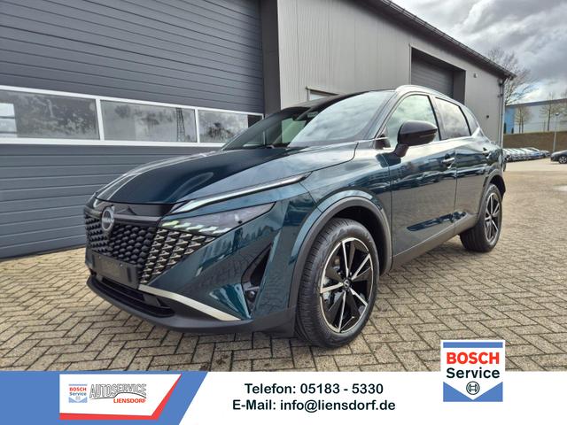 Nissan Qashqai - 1.3 DIG-T MHEV 158 PS X-Tronic Tekna Voll-Leder Klimaautomatik PanoGlasdach Sitzheizung Lenkradheizung Navi Head-Up Display elektr. Heckklappe ACC PDC v+h 360&deg;Kamera DAB Bluetooth Touchscreen Apple CarPlay Android Auto 19"LM