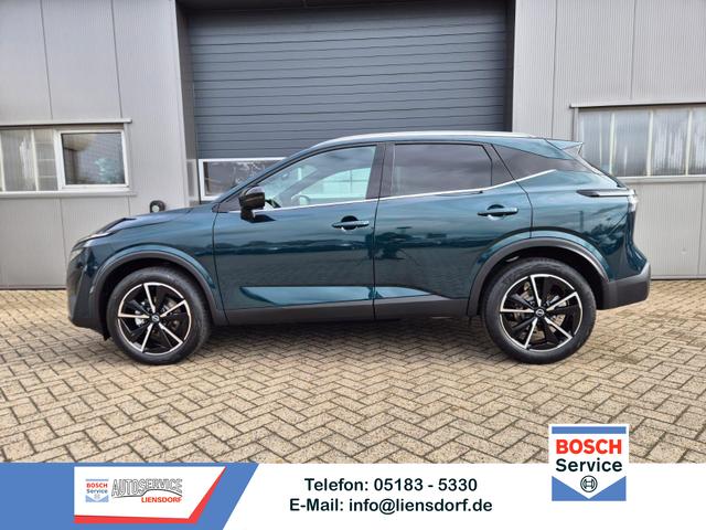 Nissan Qashqai - 1.3 DIG-T MHEV 158 PS X-Tronic Tekna Voll-Leder Klimaautomatik PanoGlasdach Sitzheizung Lenkradheizung Navi Head-Up Display elektr. Heckklappe ACC PDC v+h 360&deg;Kamera DAB Bluetooth Touchscreen Apple CarPlay Android Auto 19"LM