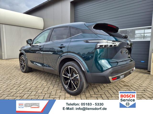 Nissan Qashqai - 1.3 DIG-T MHEV 158 PS X-Tronic Tekna Voll-Leder Klimaautomatik PanoGlasdach Sitzheizung Lenkradheizung Navi Head-Up Display elektr. Heckklappe ACC PDC v+h 360&deg;Kamera DAB Bluetooth Touchscreen Apple CarPlay Android Auto 19"LM