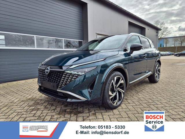 Nissan Qashqai - 1.3 DIG-T MHEV 158 PS X-Tronic Tekna Premium Paket 20"LM Teil-Leder PanoGlasdach Klimaautomatik Sitzheizung Lenkradheizung Navi Head-Up Display elektr. Heckklappe ACC PDC v+h 360&deg;Kamera DAB Bluetooth Touchscreen Apple CarPlay Android Auto