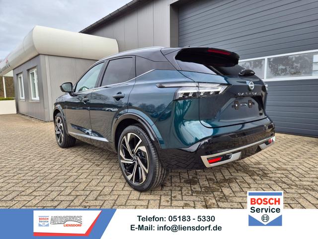Nissan Qashqai - 1.3 DIG-T MHEV 158 PS X-Tronic Tekna Premium Paket 20"LM Teil-Leder PanoGlasdach Klimaautomatik Sitzheizung Lenkradheizung Navi Head-Up Display elektr. Heckklappe ACC PDC v+h 360&deg;Kamera DAB Bluetooth Touchscreen Apple CarPlay Android Auto