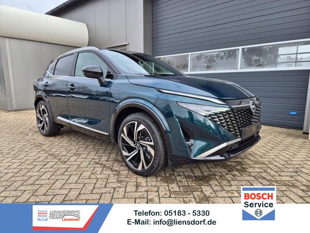 Nissan Qashqai - 1.3 DIG-T MHEV 158 PS X-Tronic Tekna Premium Paket 20"LM Teil-Leder PanoGlasdach Klimaautomatik Sitzheizung Lenkradheizung Navi Head-Up Display elektr. Heckklappe ACC PDC v+h 360&deg;Kamera DAB Bluetooth Touchscreen Apple CarPlay Android Auto