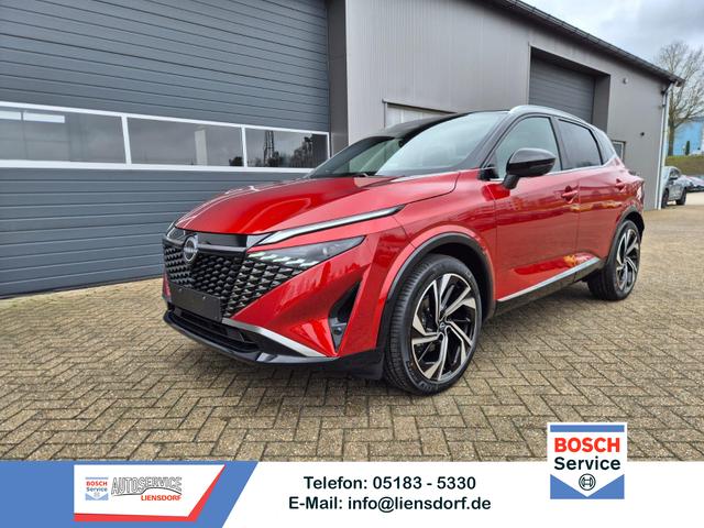Nissan Qashqai - 1.3 DIG-T MHEV 158 PS X-Tronic Tekna Premium Paket 20"LM Teil-Leder PanoGlasdach Klimaautomatik Sitzheizung Lenkradheizung Navi Head-Up Display elektr. Heckklappe ACC PDC v+h 360&deg;Kamera DAB Bluetooth Touchscreen Apple CarPlay Android Auto