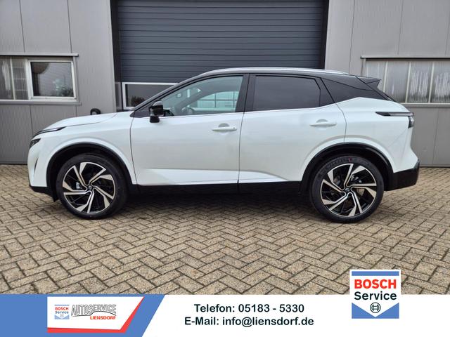 Nissan Qashqai - 1.3 DIG-T MHEV 158 PS X-Tronic Tekna Premium Paket 20"LM Teil-Leder PanoGlasdach Klimaautomatik Sitzheizung Lenkradheizung Navi Head-Up Display elektr. Heckklappe ACC PDC v+h 360&deg;Kamera DAB Bluetooth Touchscreen Apple CarPlay Android Auto