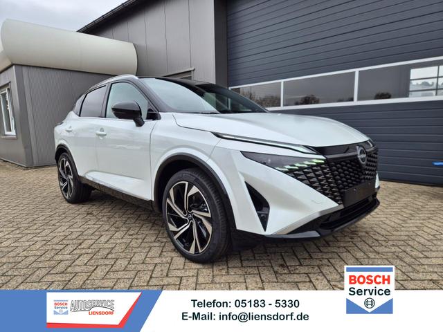Nissan Qashqai - 1.3 DIG-T MHEV 158 PS X-Tronic Tekna Premium Paket 20"LM Teil-Leder PanoGlasdach Klimaautomatik Sitzheizung Lenkradheizung Navi Head-Up Display elektr. Heckklappe ACC PDC v+h 360&deg;Kamera DAB Bluetooth Touchscreen Apple CarPlay Android Auto